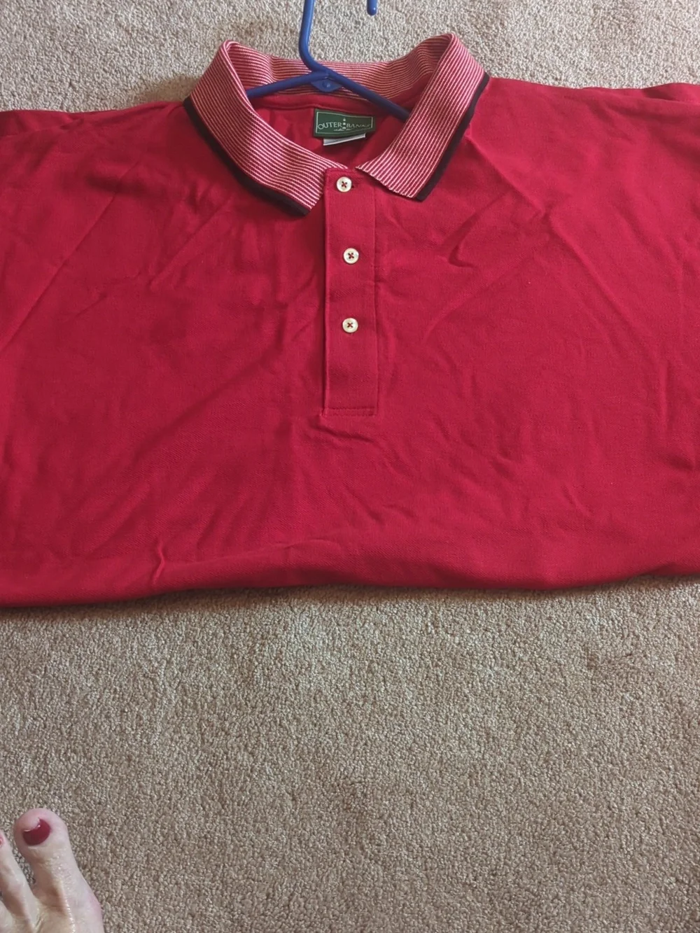 Outer Banks Red Polo Shirt with Contrast Collar